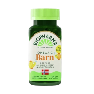 Omega-3 Barn žuvacie kapsule s rybím olejom pre deti 144 kapsúl Biopharma